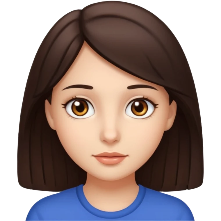 brunette girl with brown eyes  emoji