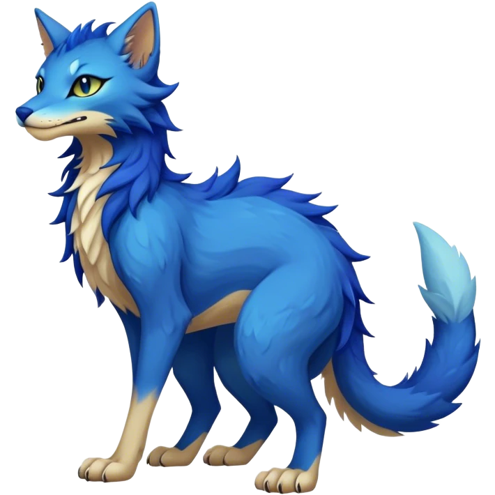 Kawaii dark vibrant edgy fantasy ethereal feline-vernid-sergal-fursona animal creature with a tufted tail full body emoji