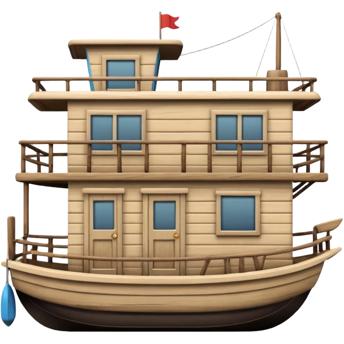Simple monotone houseboat emoji