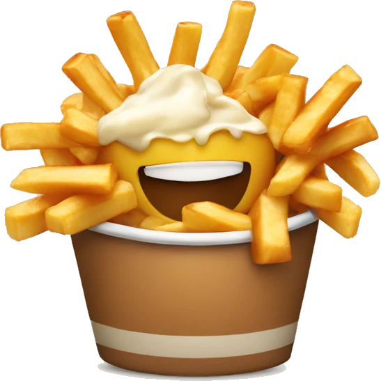 Poutine qui mange une poutine emoji