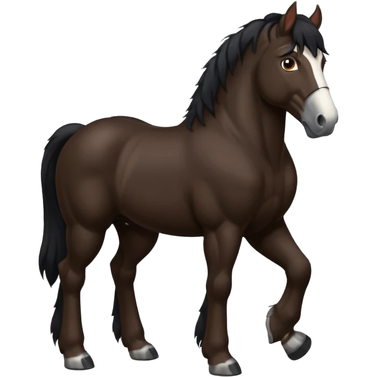 Black Clydesdale 4 legs  emoji