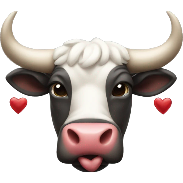Bull with hearts emoji