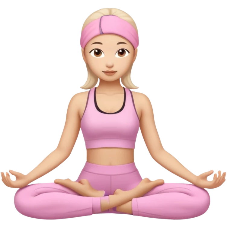 asian yoga girl light pink clothes  emoji