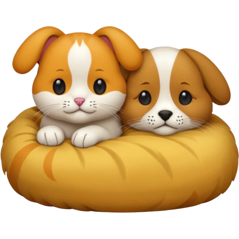 deux animaux qui dorment tout content emoji