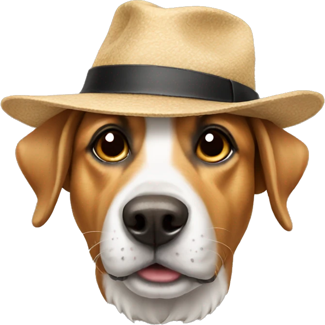 Dog wearing a hat emoji