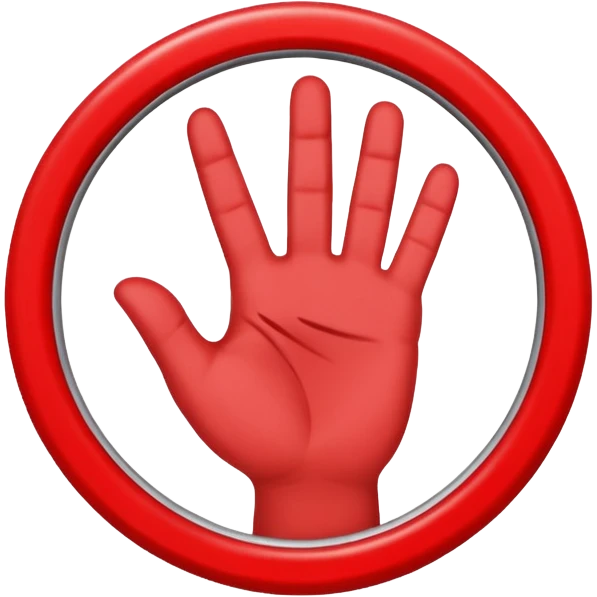 invented traffic sign: red circle with a hand making a circle with fingers, diagonal prohibition line emoji