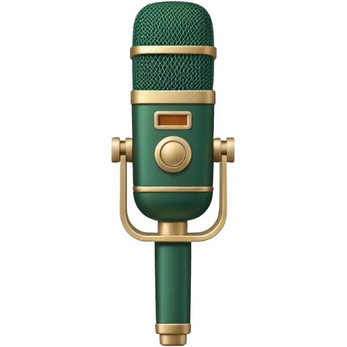 radio microphone, dark green body, light beige details, minimalism emoji