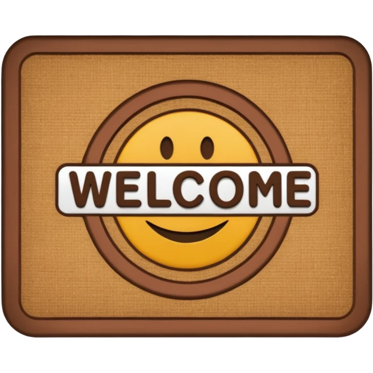 Doormat with welcome  emoji