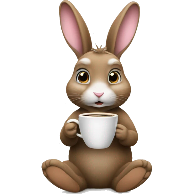 bunny drinking coffee emoji