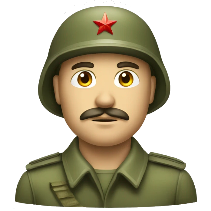ussr soldier serious with military takes emoji