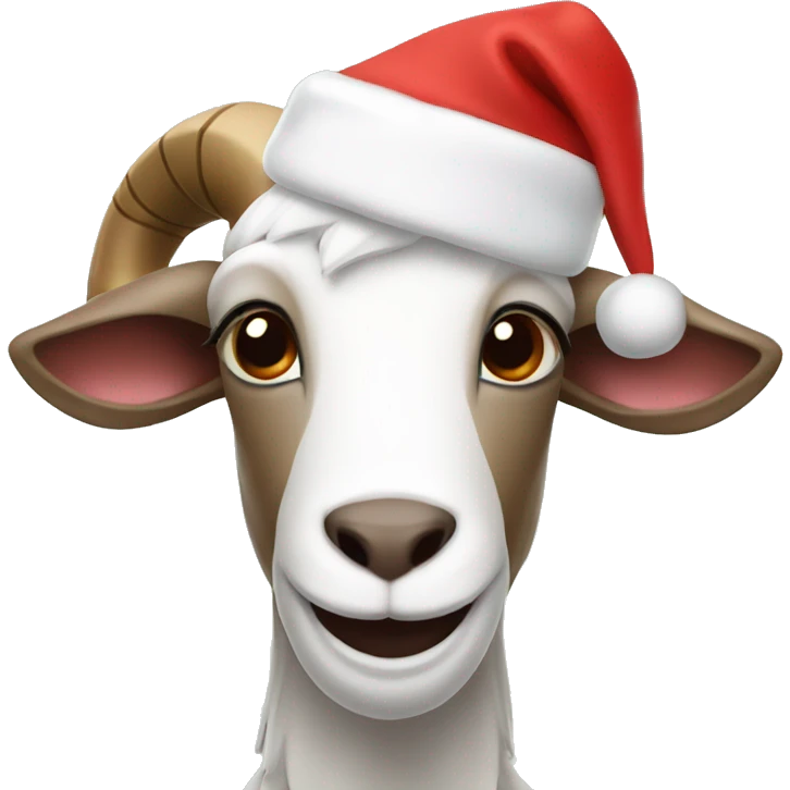 santa goat with christmas hat emoji