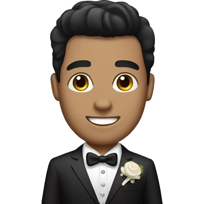 groom with black hair  emoji