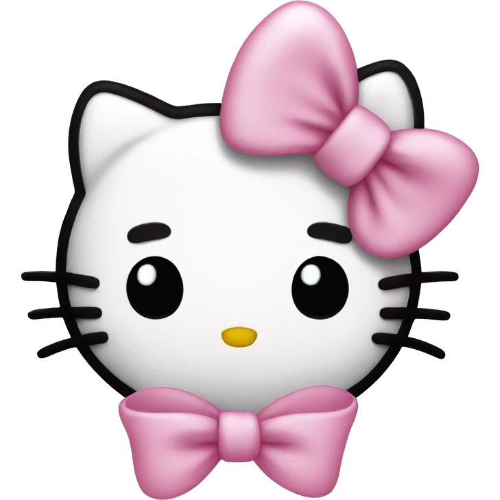 Hello kitty with a light pink bow emoji
