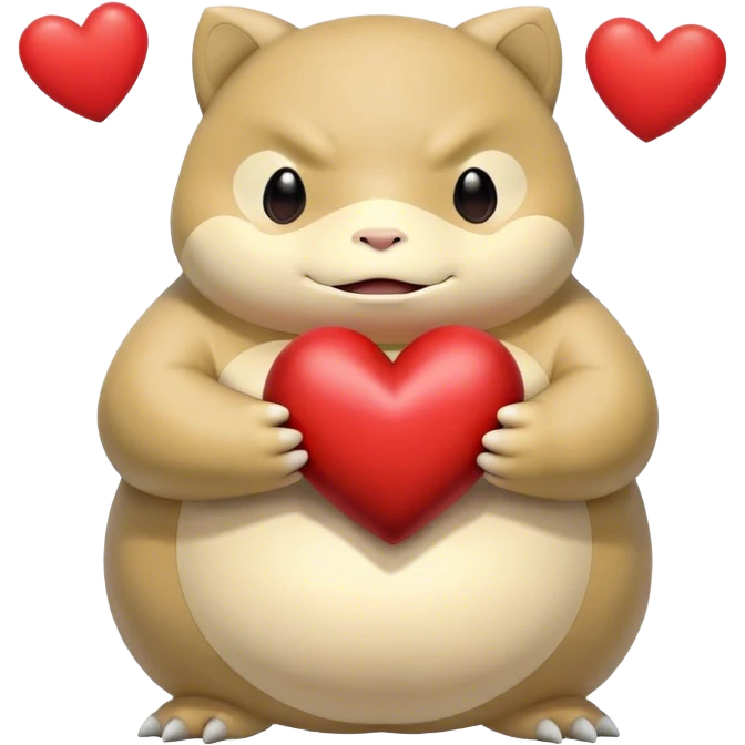 Snorlax holding a heart emoji