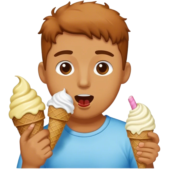 Doodle eating ice cream emoji