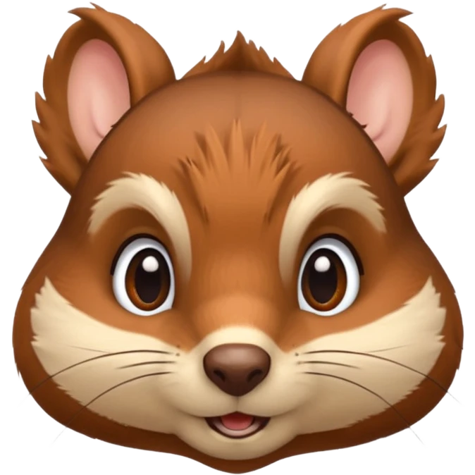 cartoon squirrel head with fluffy cheeks emoji