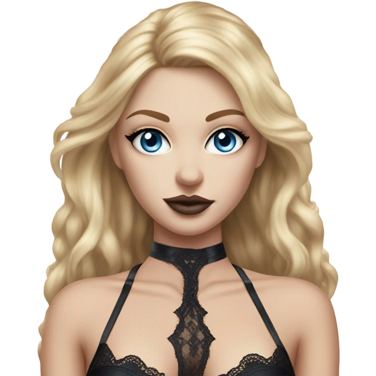hyper realistic goth blonde blue eyes victoria secret model emoji
