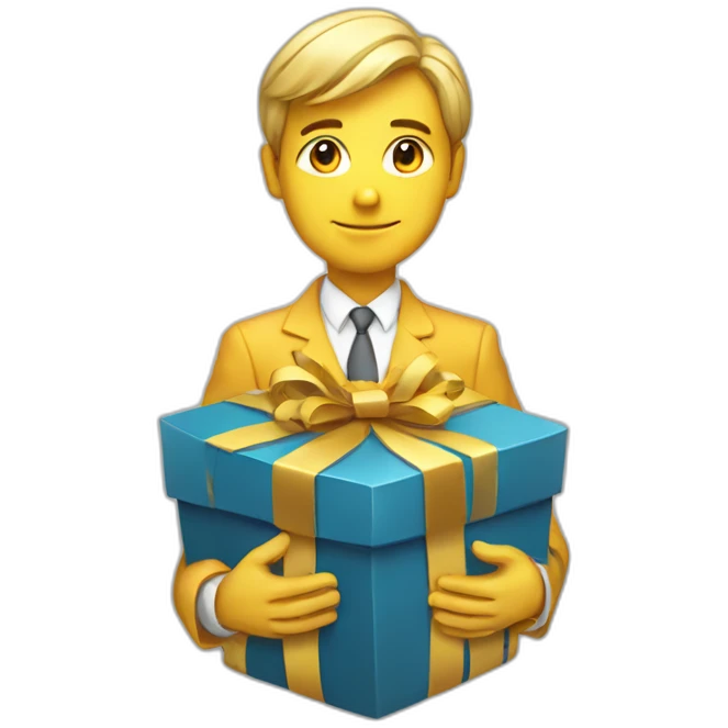 A person representing the Solana cryptocurrency offering a gift emoji