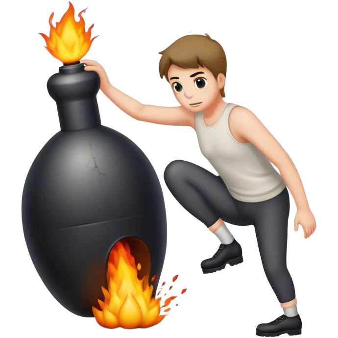 Stepping on a bomb  emoji
