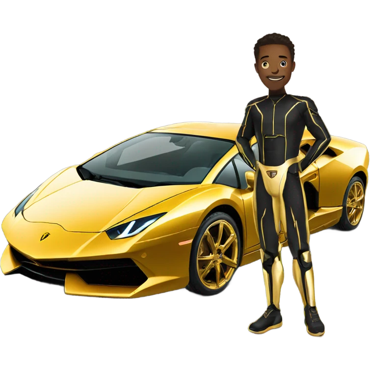tron in front of gold Lamborghini  emoji
