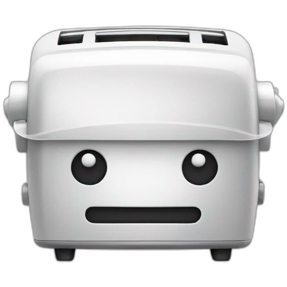 toaster square face robot wearing a chef hat emoji