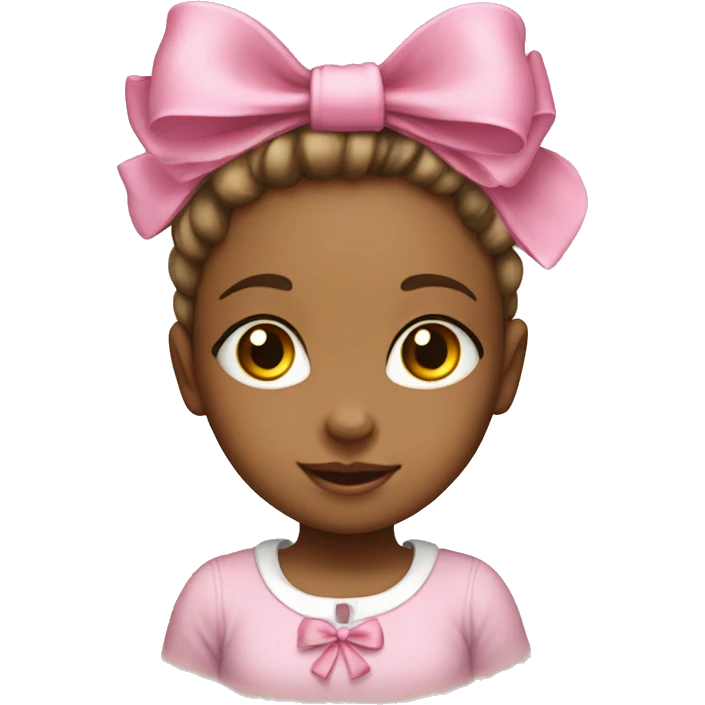 a little girl with a pink bow on her head emoji