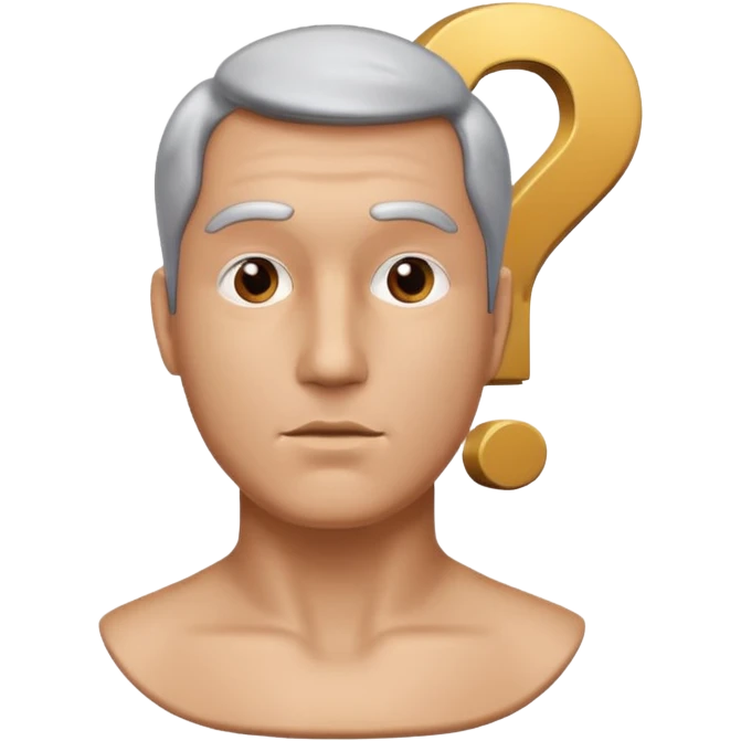 bust of a man with a question mark emoji