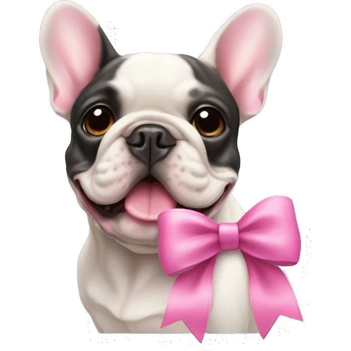 French bulldog with a pink bow  emoji