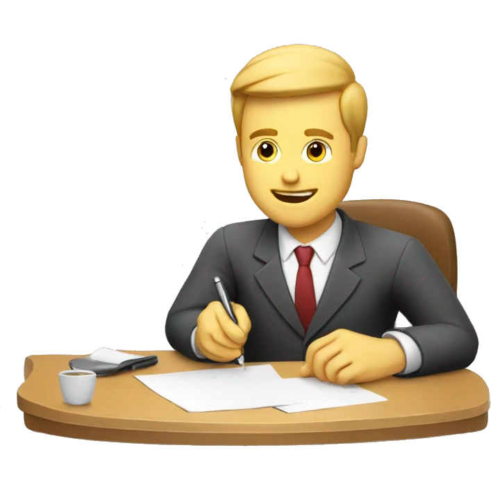 white Sales man writing an offer emoji