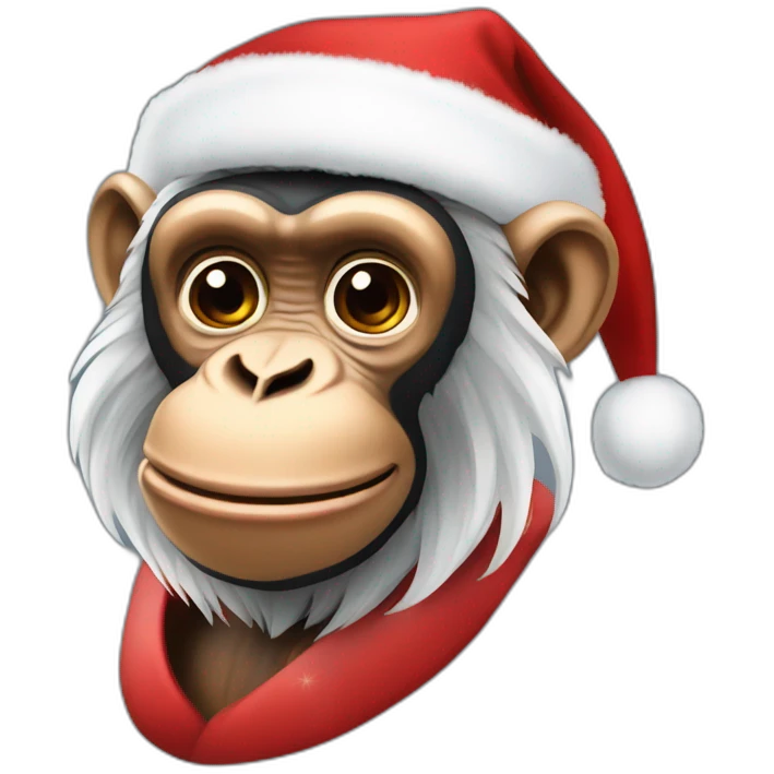 Chimpanzee as a santa with a white beard emoji