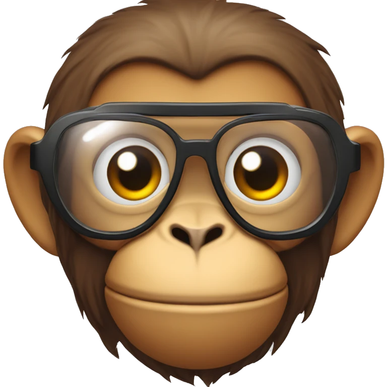 Monkey con gafas rojas que tenga cosas cómo de el futuro 2027 emoji