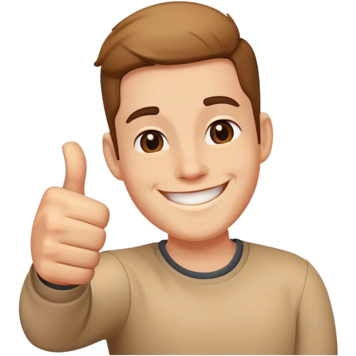 Happy person with thumb up emoji