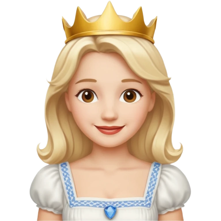 dorothy queen blonde hair, white dress emoji
