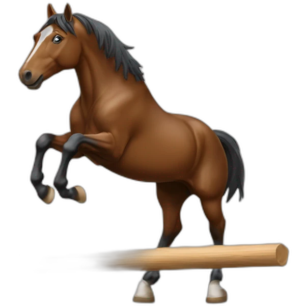 Cheval qui saute un obstacle emoji