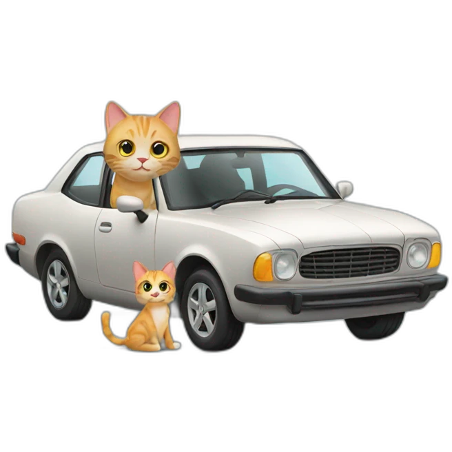 Cat and car emoji