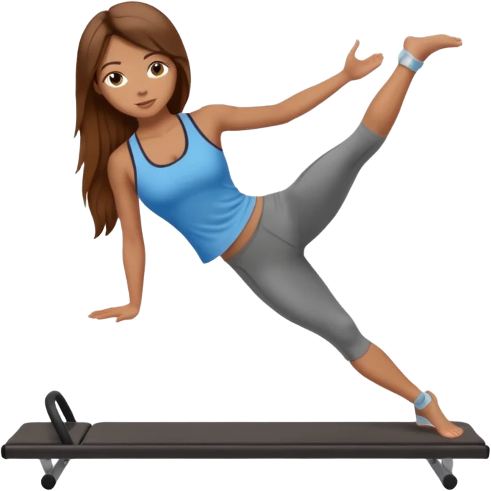 Pilates girl tan skin and brown long hair  emoji