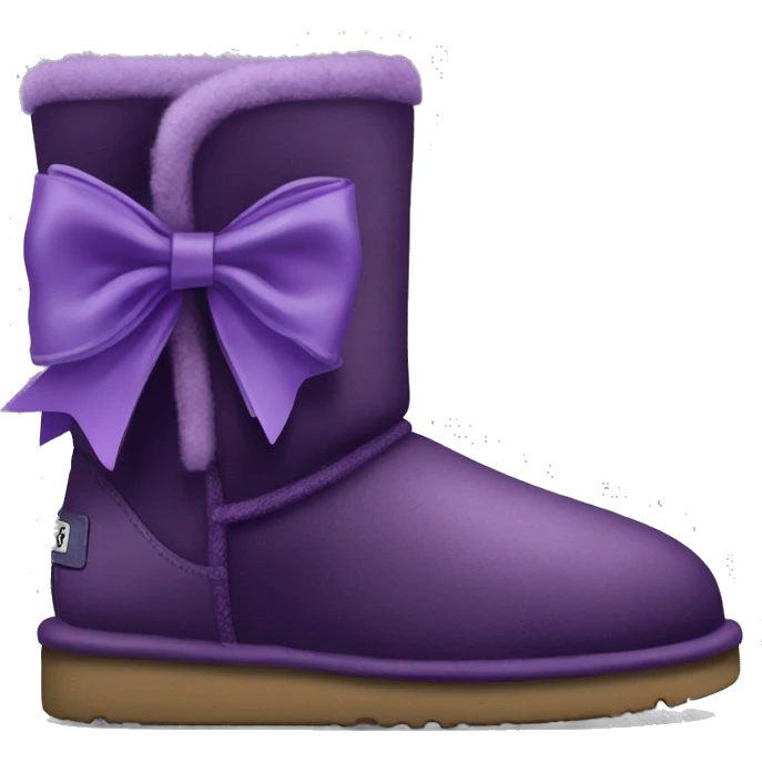 Dark Purple ugg boots with fur and purple silver buckle and light purple bow emoji