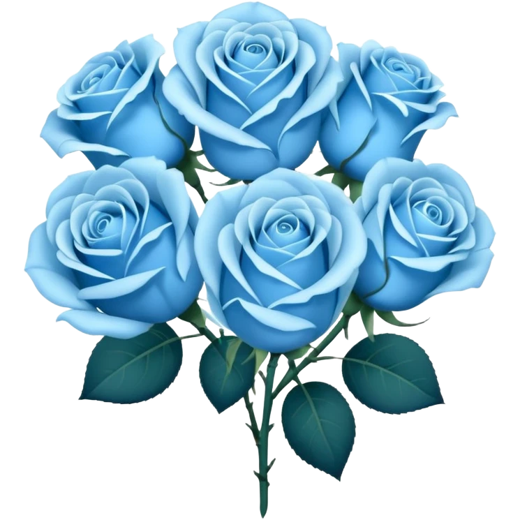 A bouquet of light blue roses emoji