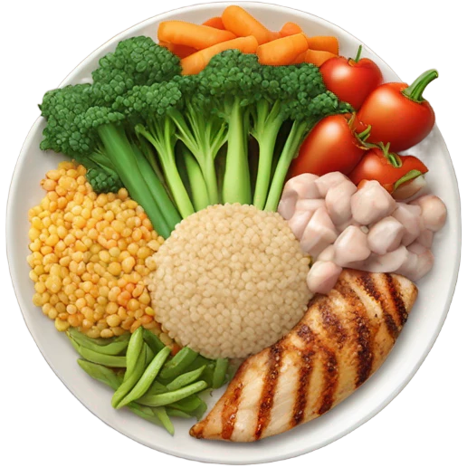 a large plate of healthy food emoji
