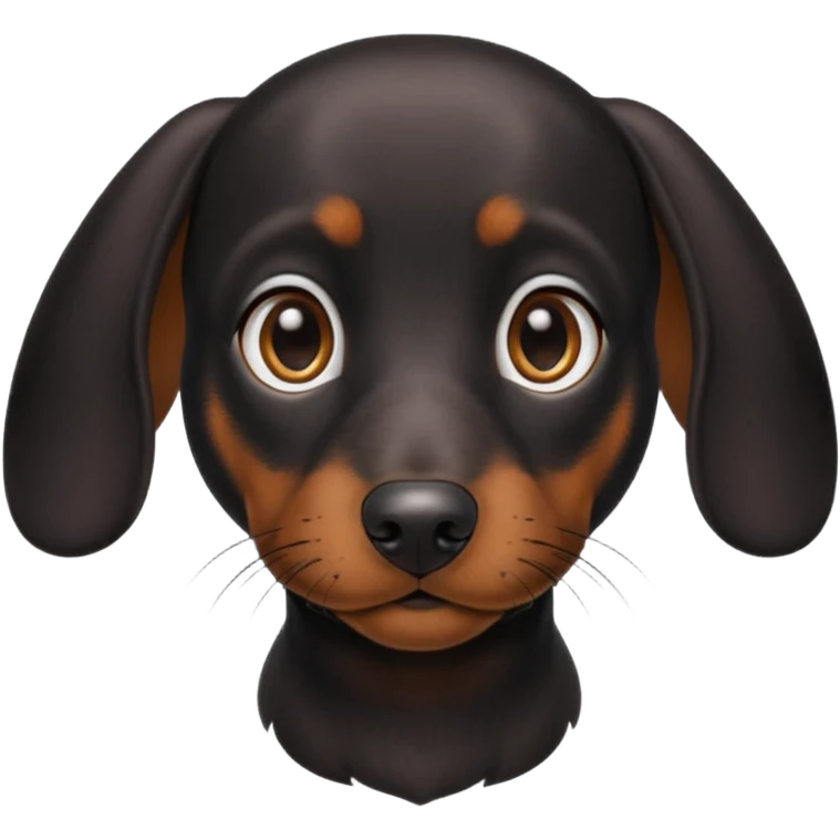 Perro salchicha negro enano emoji