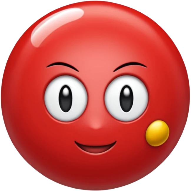 Uma pokébola redonda e simpática, vermelha em cima, branca embaixo, com uma faixa preta no meio e um botão branco central, com brilho suave e aparência limpa de emoji. emoji