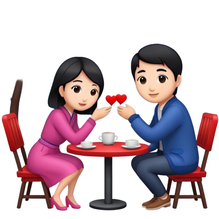 Asian couple Romantic date emoji