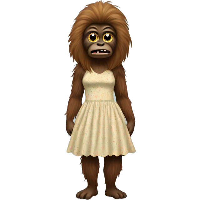 Sasquatch wearing a dress emoji