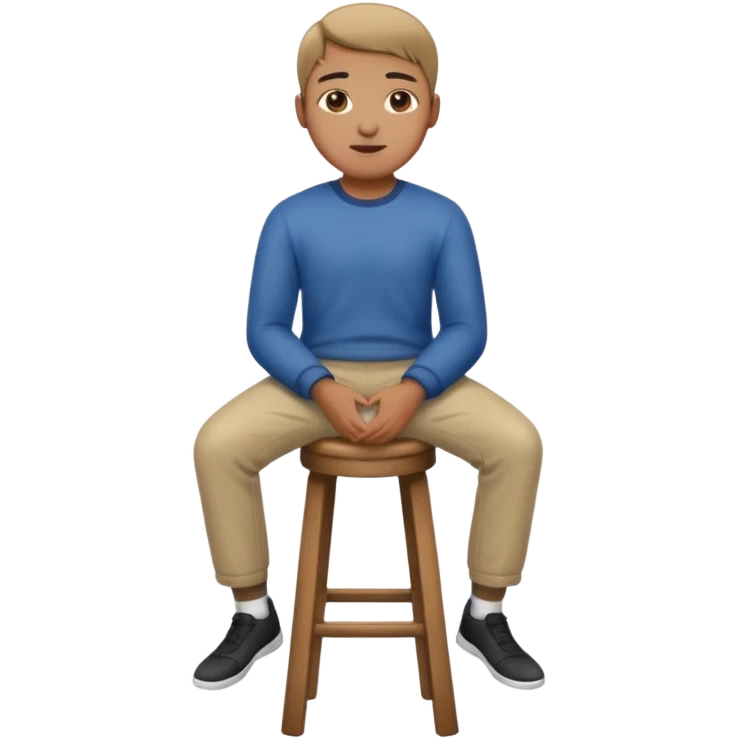 a person sitting on stool straight back emoji