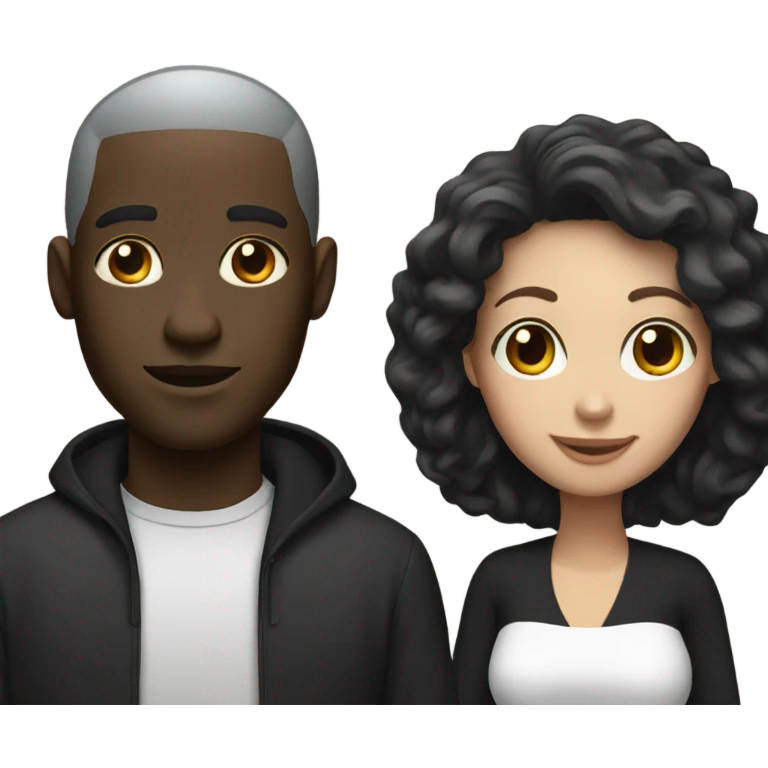Black man and white woman emoji
