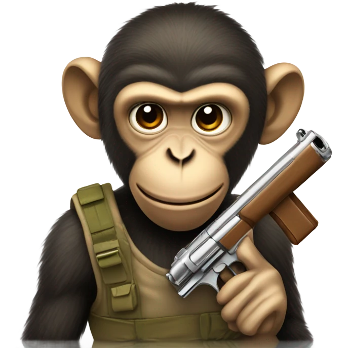a monkey with gun  emoji