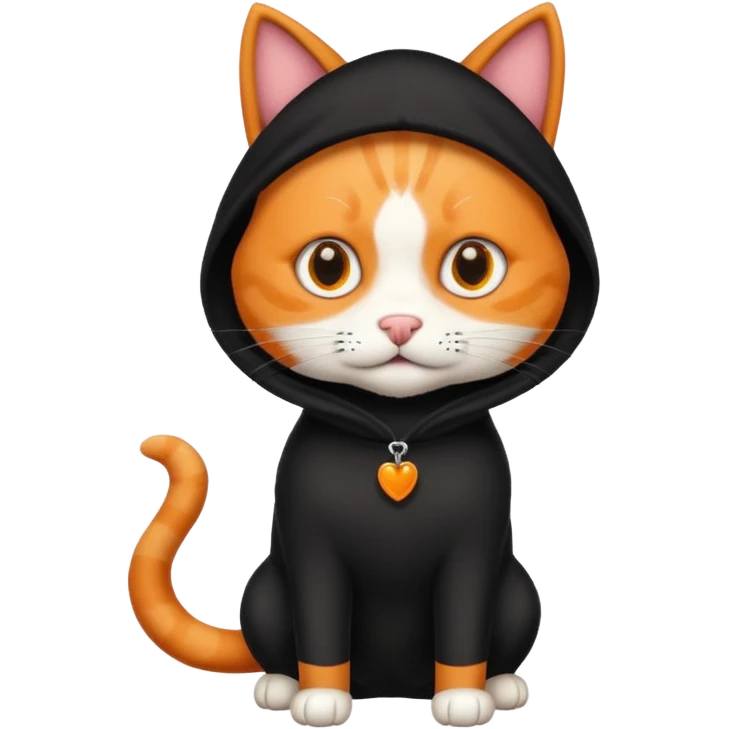 an orange cat that has a fully black dog costume on emoji