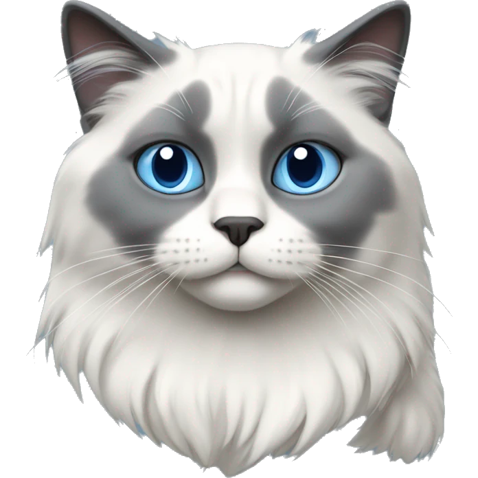 Blue bicolor ragdoll cat emoji