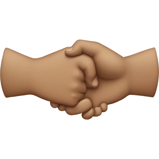 One hand holding another hand while the other hand is clenched emoji