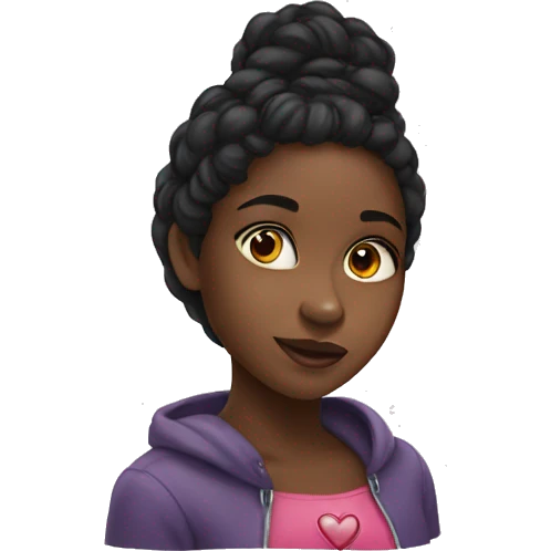 black girl with kiss heart emoji